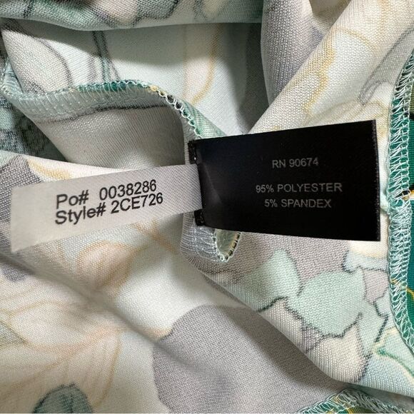 Boston Proper Women’s Floral High Neck Short Dress BlackBlues Greens Gold Large - Picture 7 of 8